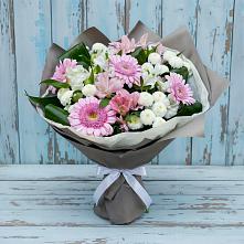Букет цветов из:  Герберы, Альстромерии и Хризантемы в Поповке