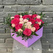 Цветочная композиция из Розы в коробке в Поповке
