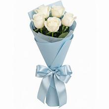 Букет 5 Белых роз Проуд в Поповке