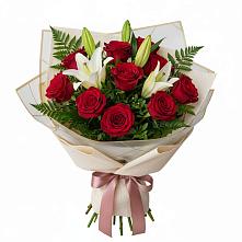Букет цветов из:  Лилии и Розы в Поповке