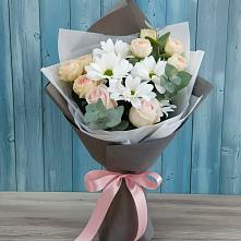 Букет цветов из:  Хризантемы и Розы #REPLACE_PRED# Поповке