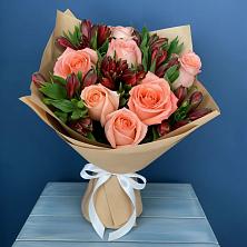 Букет цветов из:  Розы и Альстромерии в Поповке