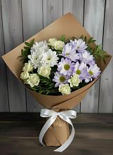 Букет цветов из:  Хризантемы и Розы в Поповке