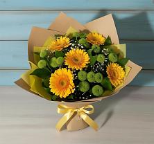 Букет цветов из:  Герберы и Хризантемы в Поповке