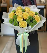 Букет цветов из:  Хризантемы и Розы #REPLACE_PRED# Поповке