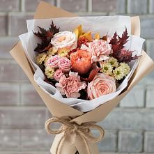 Букет цветов из:  Гвоздики, Хризантемы и Розы в Поповке