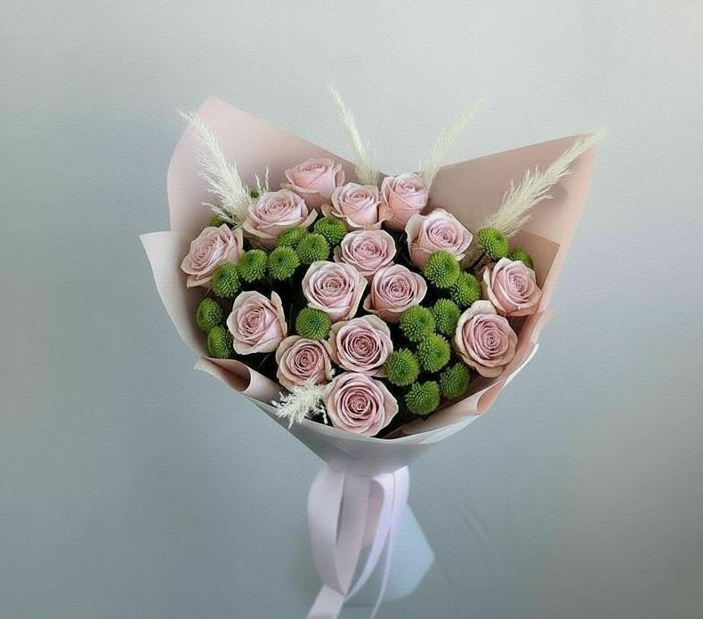 Букет цветов из: Розы и Хризантемы в Поповке