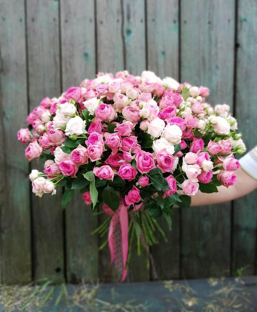 Букет Розовые кустовые розы Натали и Лав Лидия в Поповке