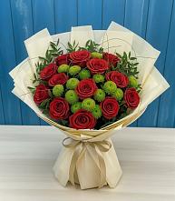 Букет цветов из:  Розы и Хризантемы в Поповке