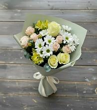 Букет цветов из:  Альстромерии, Розы и Хризантемы в Поповке