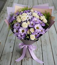 Букет цветов из:  Хризантемы и Розы в Поповке